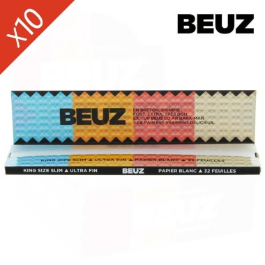 10er-Pack BEUZ Weiße Slim Blättchen zum Drehen