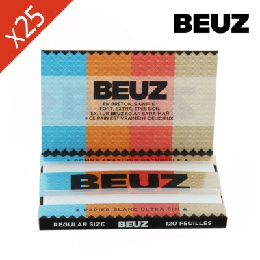 Packung mit 25 BEUZ Weißen Regular Blättchen-Heftchen