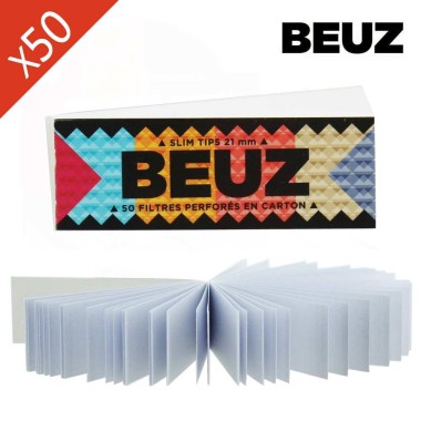 Schachtel mit 50 BEUZ Weiße Slim Filtertips aus Karton