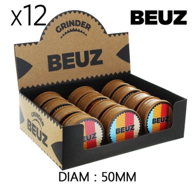 Packung mit 12 Hanf-Grinder 50 mm Beuz Organic
