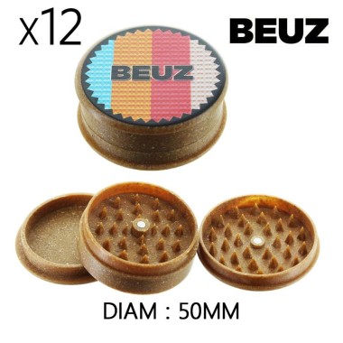 Packung mit 12 Hanf-Grinder 50 mm Beuz Organic