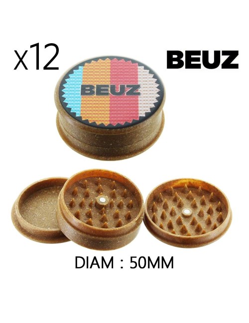 Packung mit 12 Hanf-Grinder 50 mm Beuz Organic