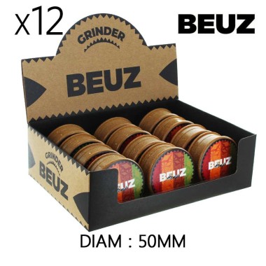 Dose mit 12 Hanf-Grinder 50 mm Beuz Hemp