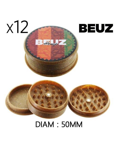 Dose mit 12 Hanf-Grinder 50 mm Beuz Hemp