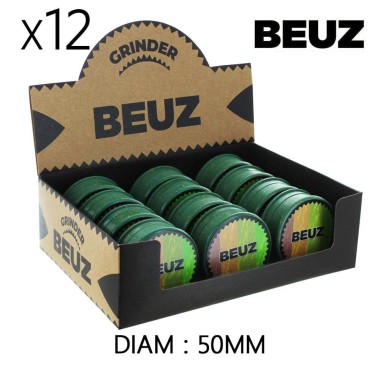 Schachtel mit 12 Hanf-Grinder 50 mm Beuz Green Organic