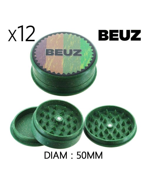 Schachtel mit 12 Hanf-Grinder 50 mm Beuz Green Organic