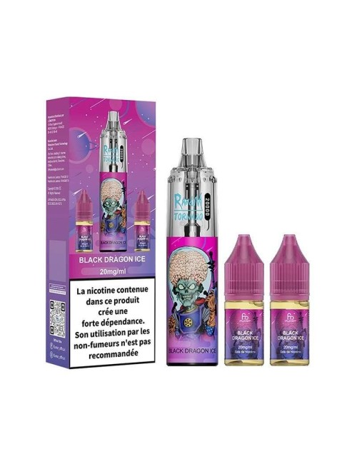 Puff Tornado RandM 20K Schwarzer Drachen Eis 850mAh - Fumot
