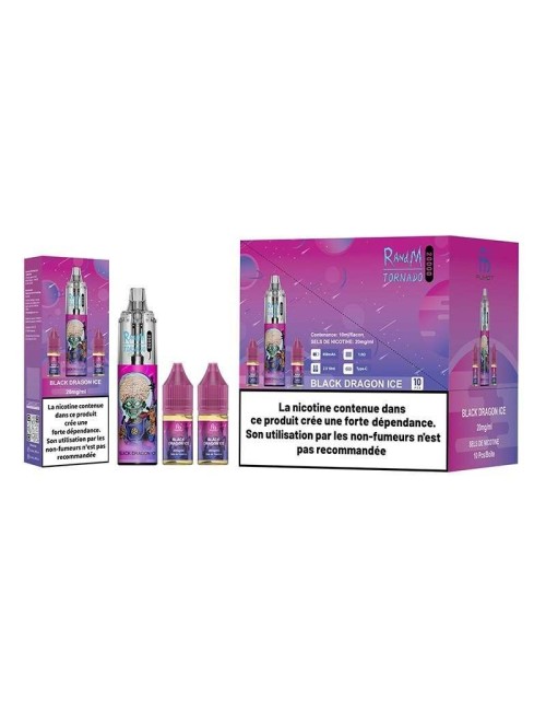 Puff Tornado RandM 20K Schwarzer Drachen Eis 850mAh - Fumot