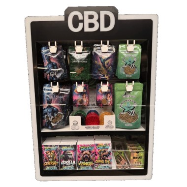 Komplette Auslage CBD-Blüten & CBD-Wasser-Harz