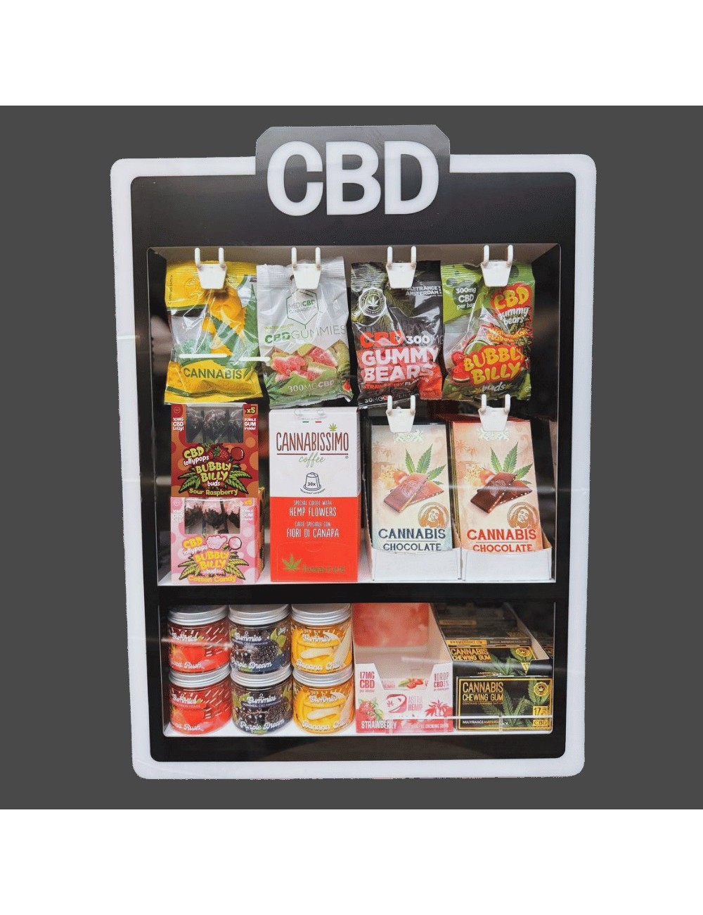 Komplettes CBD-Lebensmittel-Schaufenster - CBD-Wasser