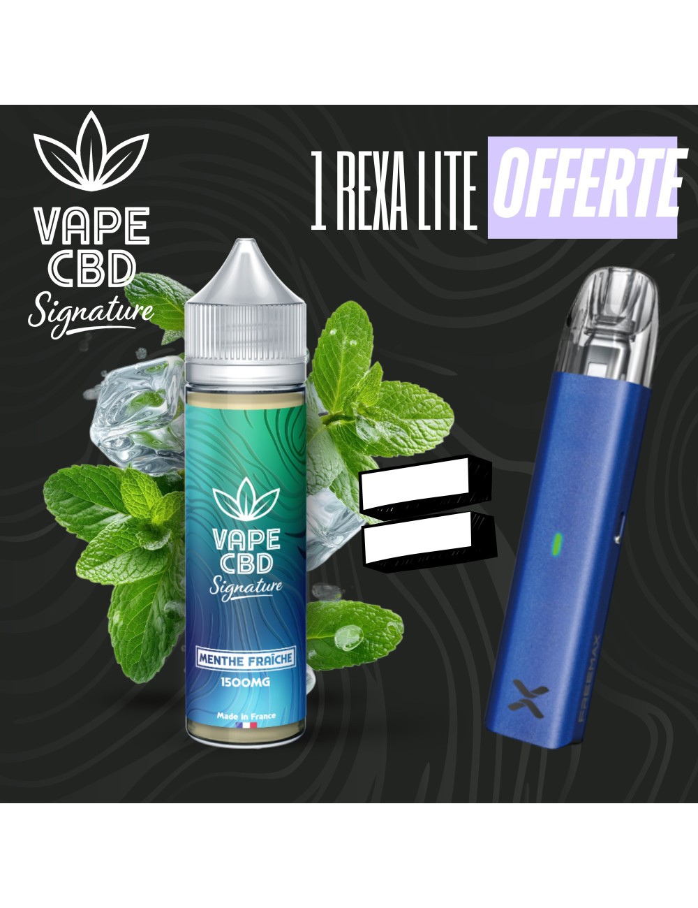 Pack eliquide CBD Menthe Fraîche Vape CBD Signature 50ml