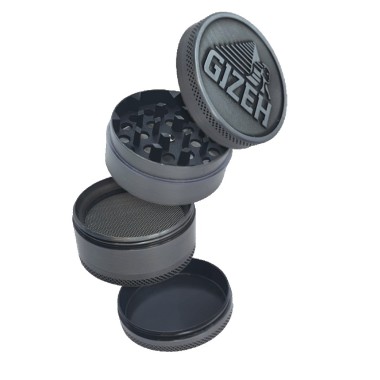 Grinder Gizeh Métal 4 Parties - Broyeur Épices et Herbes avec Raclette