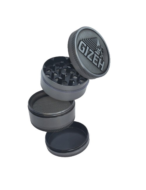 Grinder Gizeh Métal 4 Parties - Broyeur Épices et Herbes avec Raclette