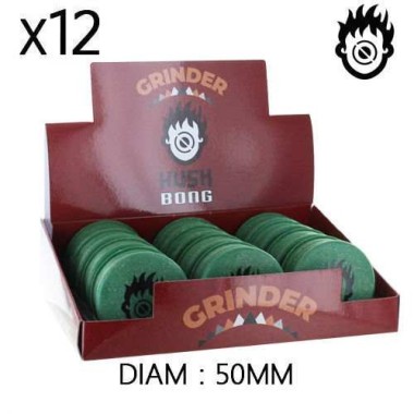Boîte de 12 Grinders en chanvre 50 mm Kush Bong Green Organic