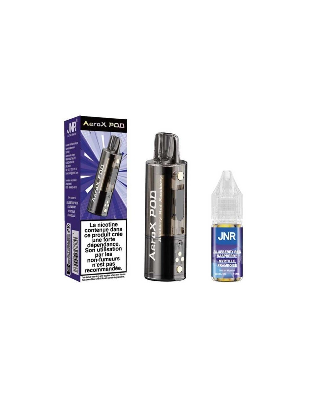 Pod JNR AeroX + E-liquide 10ml Blueberry Red Raspberry
