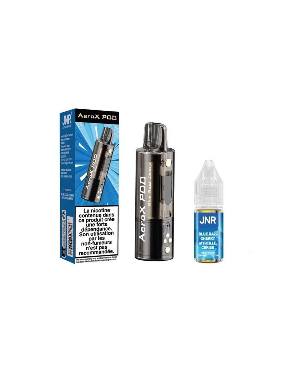 Pod JNR AeroX + E-liquide 10ml Blue Razz Cherry