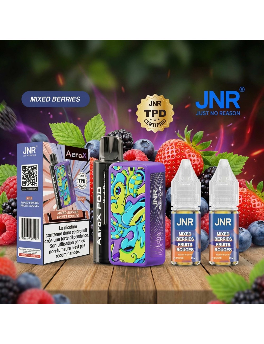 Puff AeroX 32K JNR Mixed Berries - 2% nicotine
