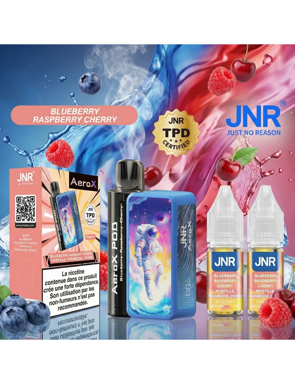 Puff AeroX 32K JNR Blueberry Raspberry Cherry - 2% nicotine