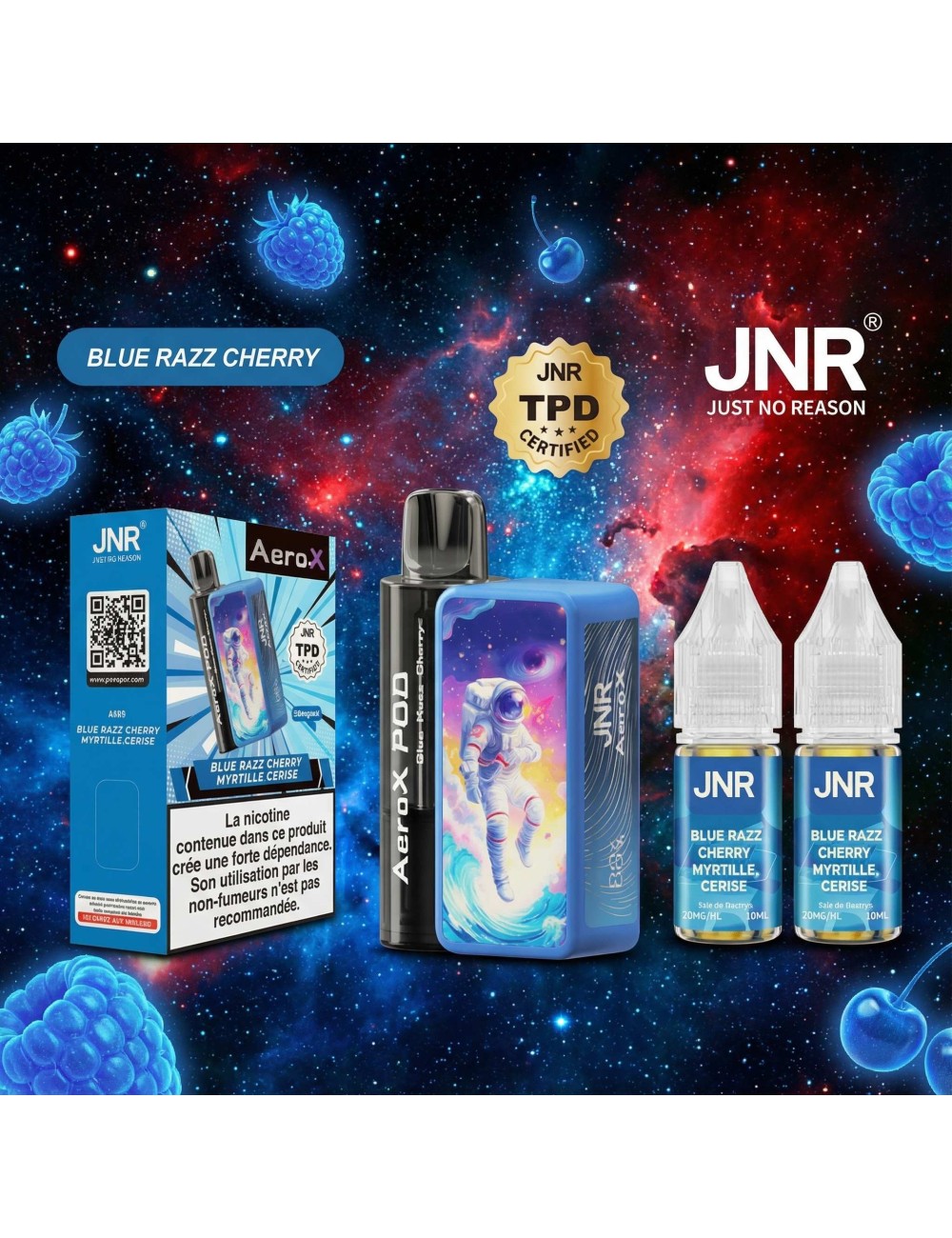 Puff AeroX 32K JNR Blue Razz Cherry - 2% Nicotine
