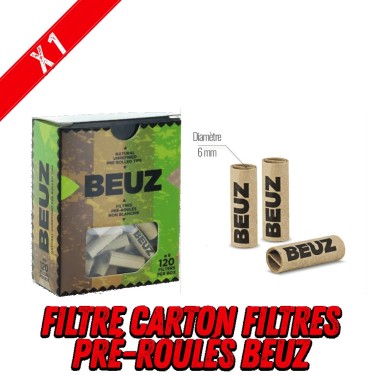 Filtre Carton Beuz - 120 Filtres Pré-Roulés 6mm