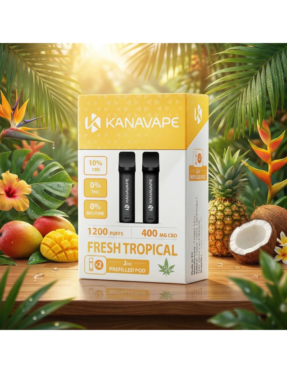 Pod CBD Kanavape Fresh Tropical 2x2ml - 400mg CBD