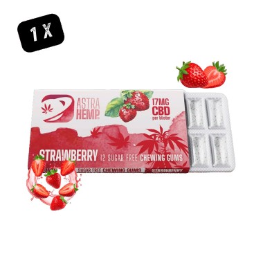 Chewing Gum Astra Hemp CBD 17mg Fraise - Pack 12 Pièces