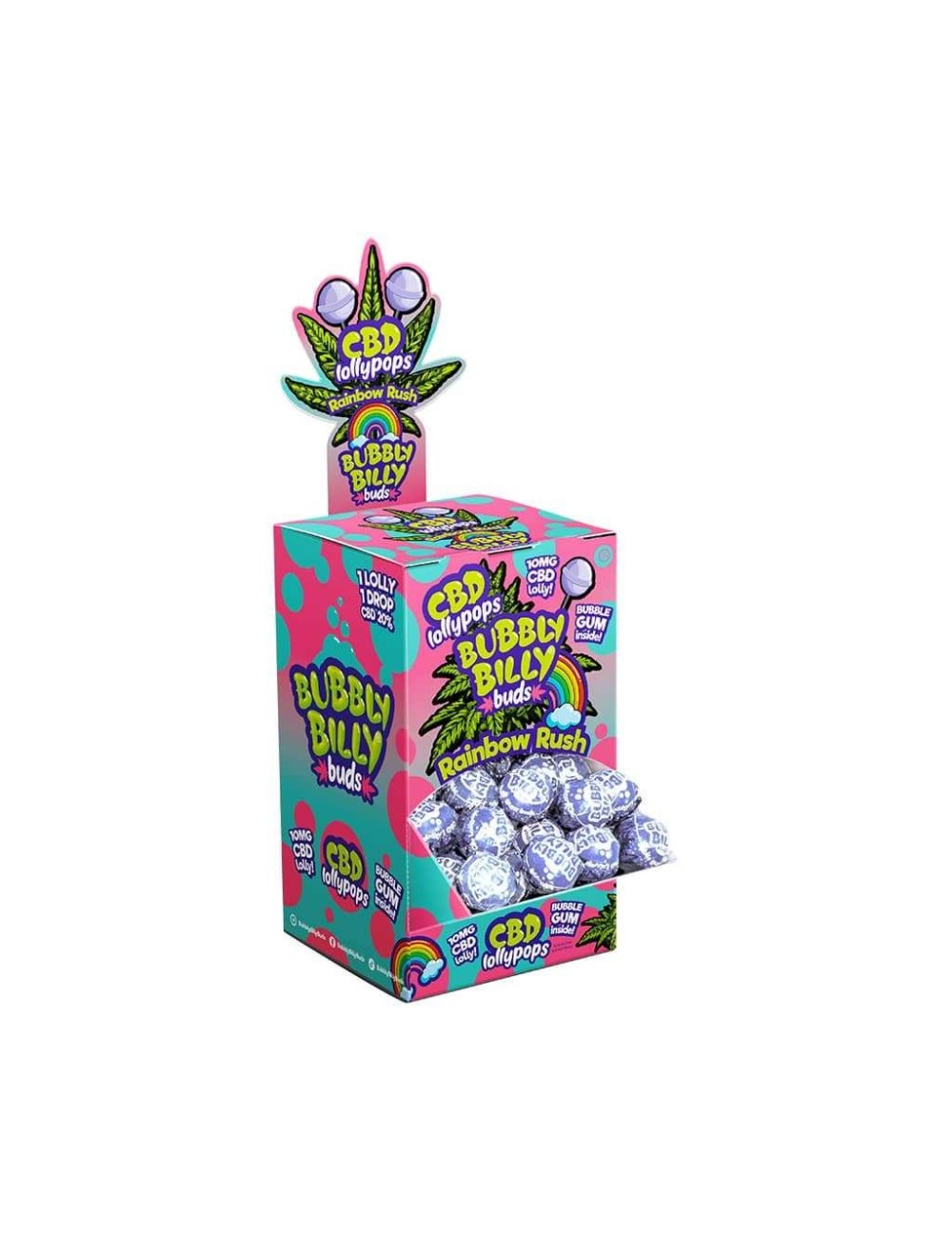 Sucette CBD Rainbow Rush - 100 pcs | BUBBLY BILLY