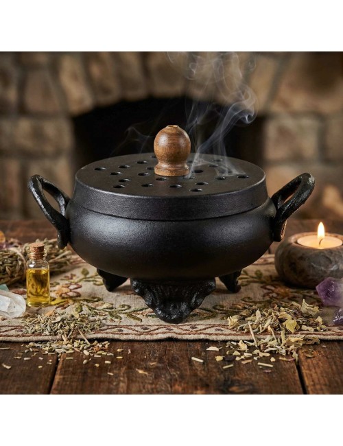 Brûleur d'Encens Chaudron en Fonte - Design Mystique et Durable