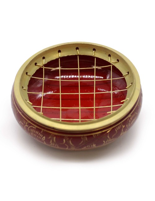 Pot d'Encens Charbon Chakra Racine en Laiton