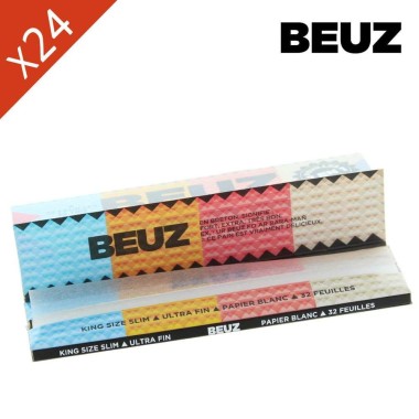 Boite de 24 carnets Beuz Blanc Slim King Size + Filtres