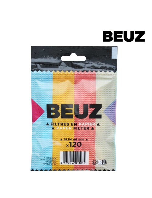 Boite de 34 sachets Filtre Papier Beuz Slim Blanc
