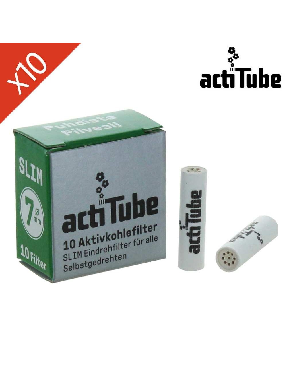Paquet de 10 Filtre à Charbon Slim 7mm - ActiTube