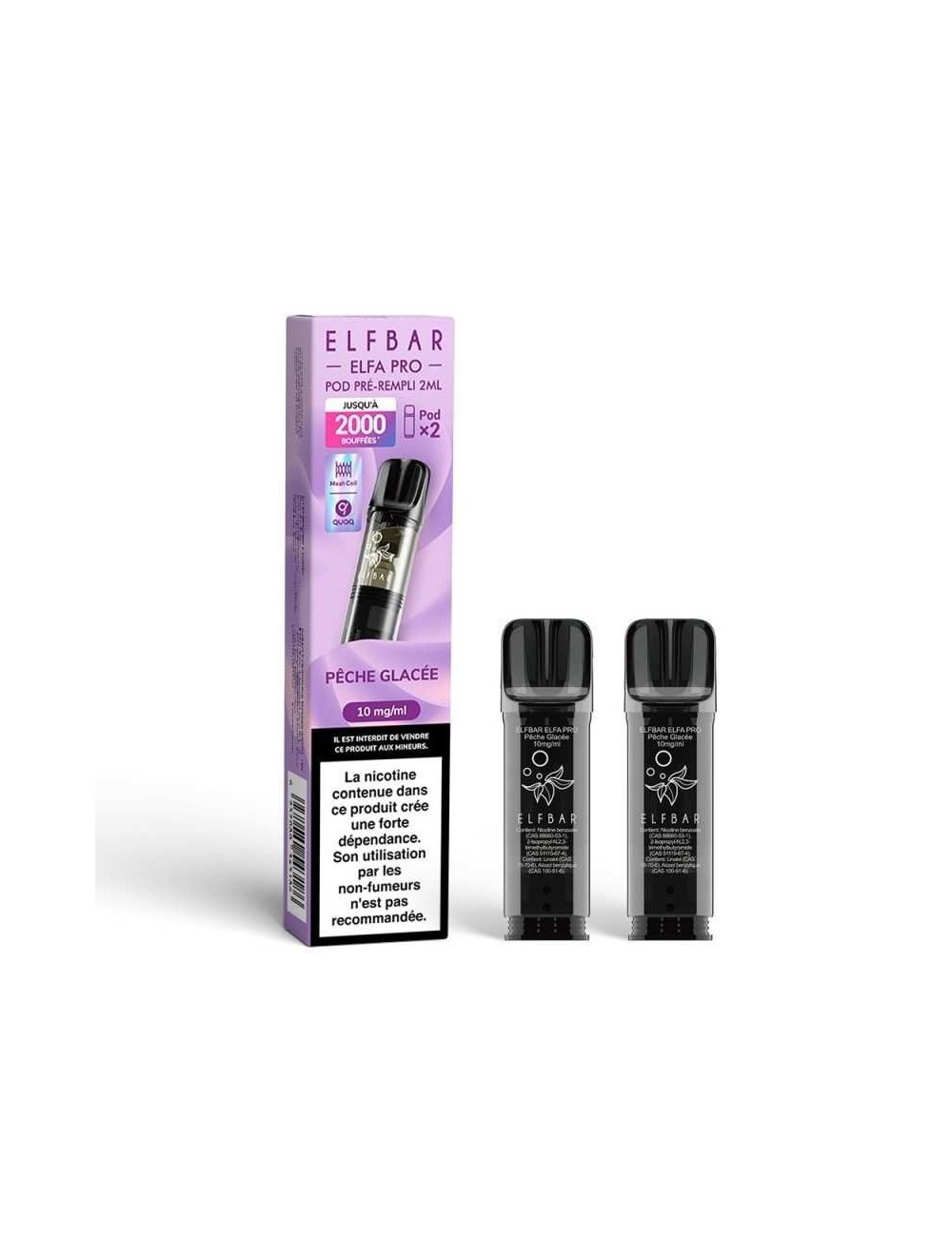 Pod pre-rempli Peche Glacee 2ml Elfa Pro - ElfBar (pack de 2)