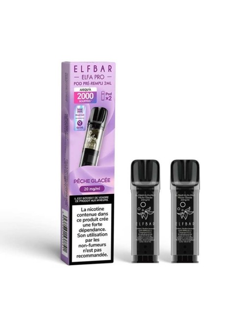 Pod pre-rempli Peche Glacee 2ml Elfa Pro - ElfBar (pack de 2)