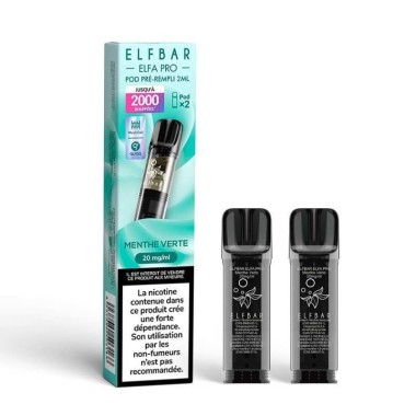 Pod pre-rempli Menthe Verte 2ml Elfa Pro - ElfBar (pack de 2)