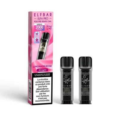Pod pre-rempli Limonade Rose 2ml Elfa Pro - ElfBar (pack de 2)