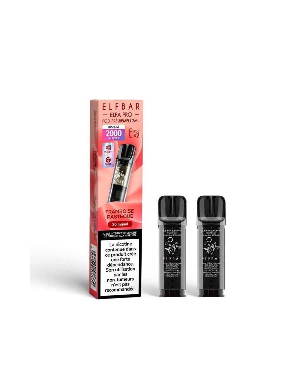 Pod pre-rempli Framboise Pasteque 2ml Elfa Pro - ElfBar (pack de 2)