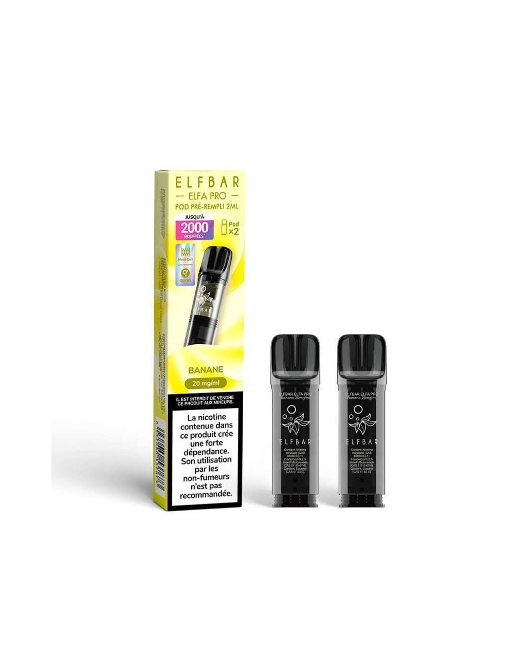 Pod pre-rempli Banane 2ml Elfa Pro - ElfBar (pack de 2)