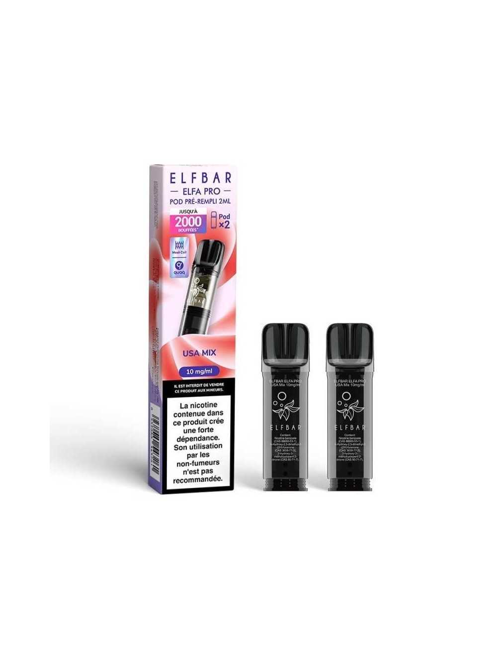 Pod pre-rempli USA Mix 2ml Elfa Pro - ElfBar (pack de 2)