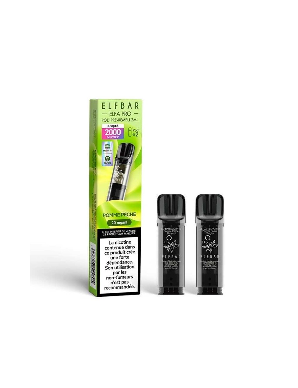 Pod pre-rempli Pomme Peche 2ml Elfa Pro - ElfBar (pack de 2)