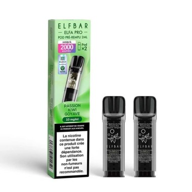 Pod Passion Kiwi Goyave 2ml Elfa Pro - ElfBar (pack de 2)