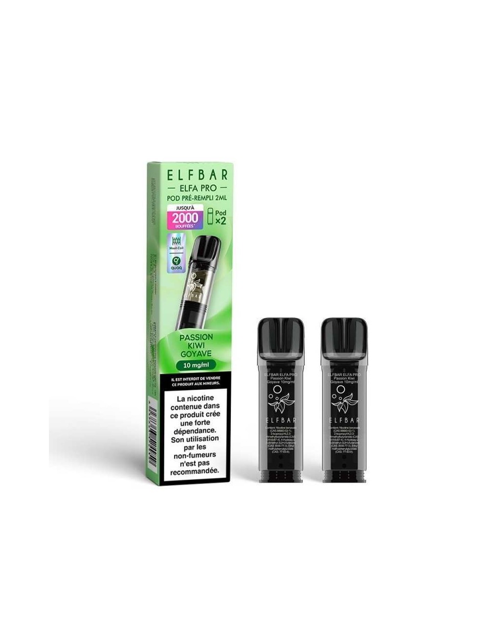 Pod Passion Kiwi Goyave 2ml Elfa Pro - ElfBar (pack de 2)