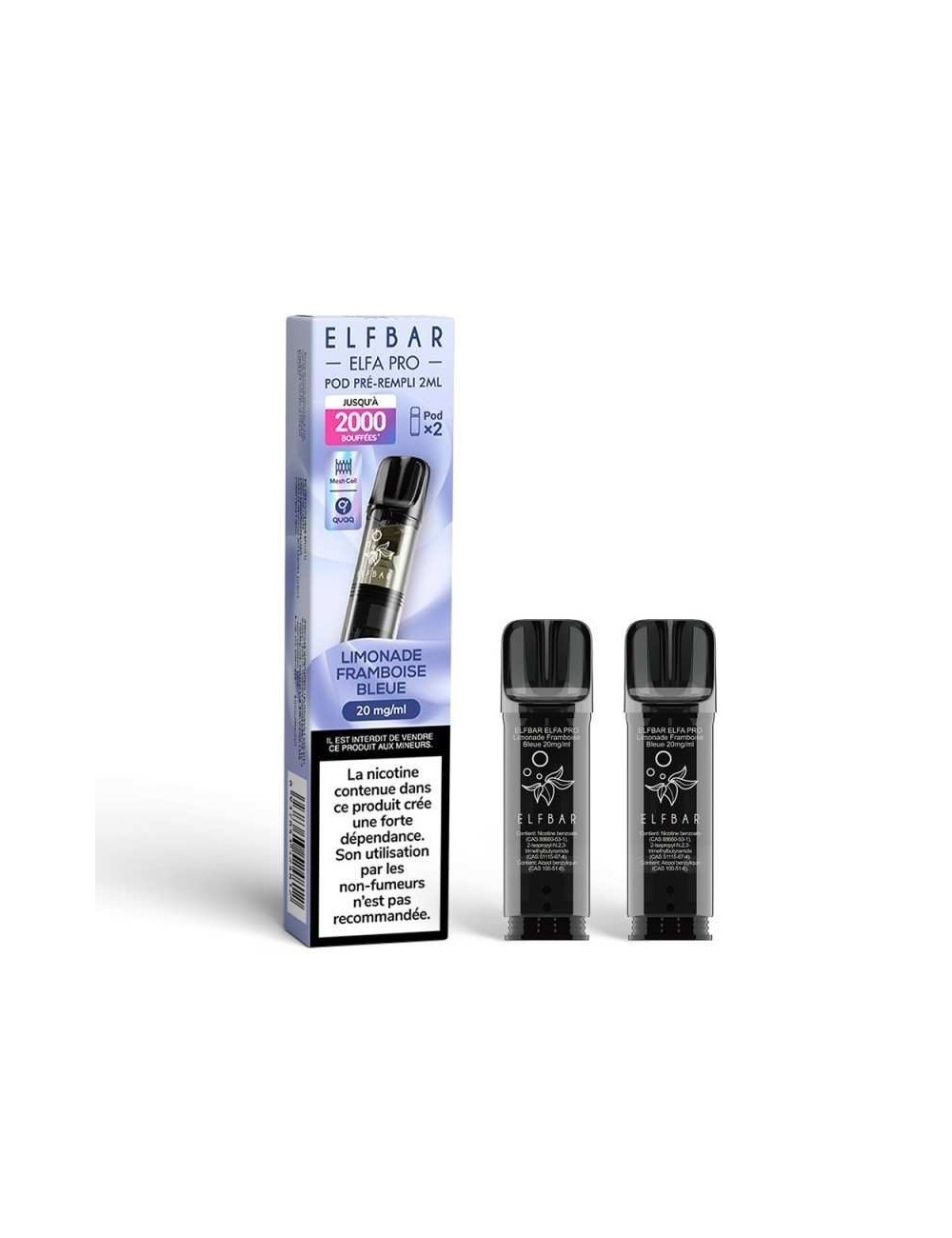 Pod Limonade Framboise Bleue 2ml Elfa Pro - ElfBar (pack de 2)