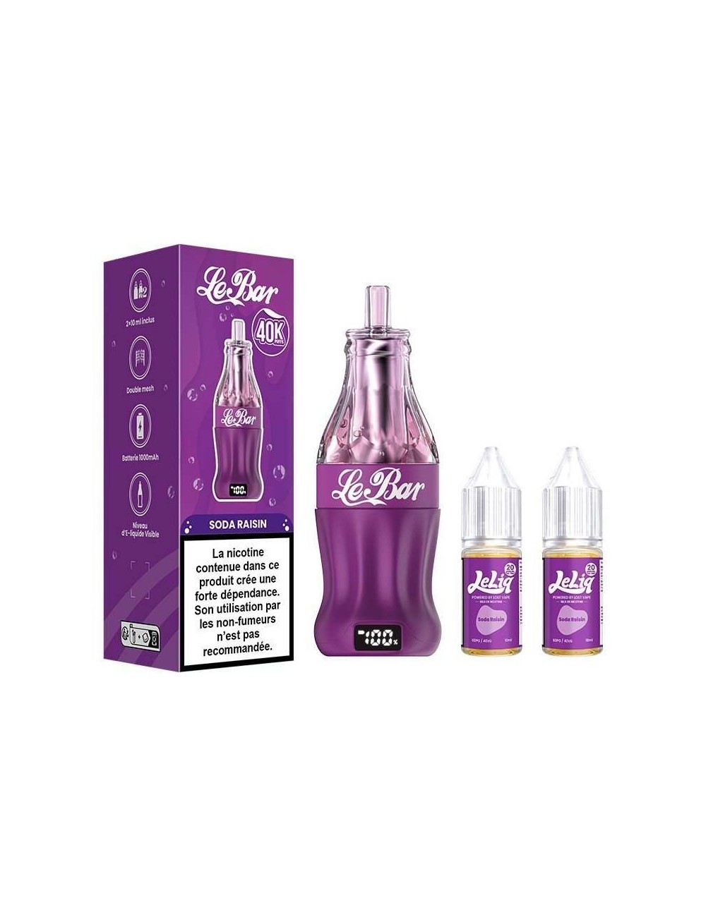 Puff Le Bar 40K 22ml - Lost Vape - Soda Raisin