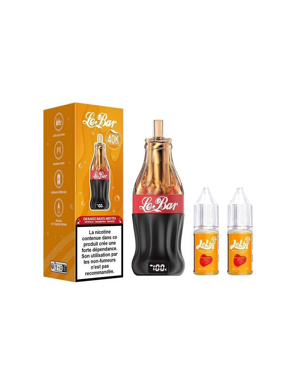 Puff Le Bar 40K 22ml Orange Baies Mixtes - Lost Vape