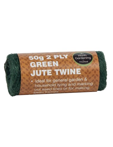 2 Stränge grüne Jute-Schnur 50g