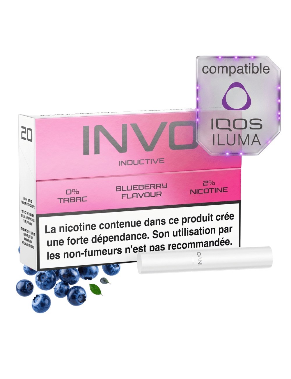 INVO Inductive Blueberry - Recharge x20 sans tabac