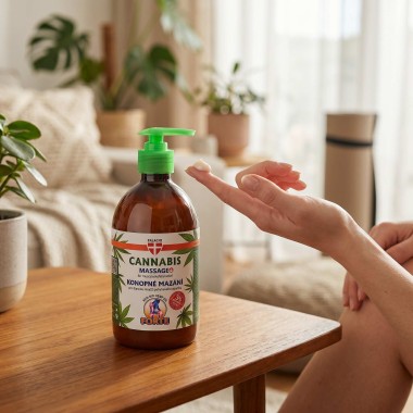 Lotion au Chanvre avec Pompe – Massage & Détente, 500 ml Palacio