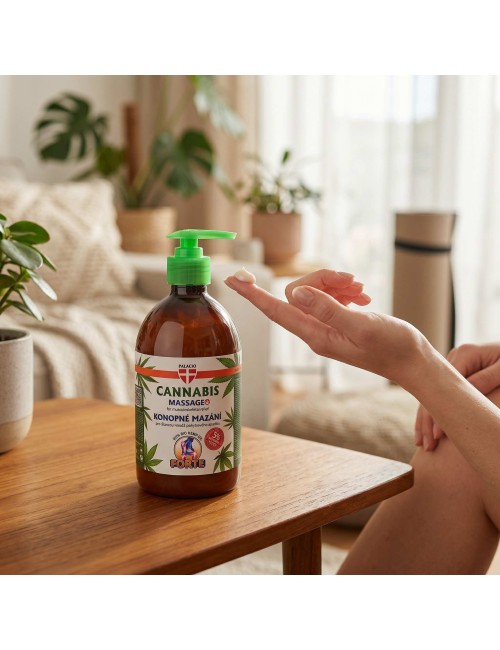 Lotion au Chanvre avec Pompe – Massage & Détente, 500 ml Palacio