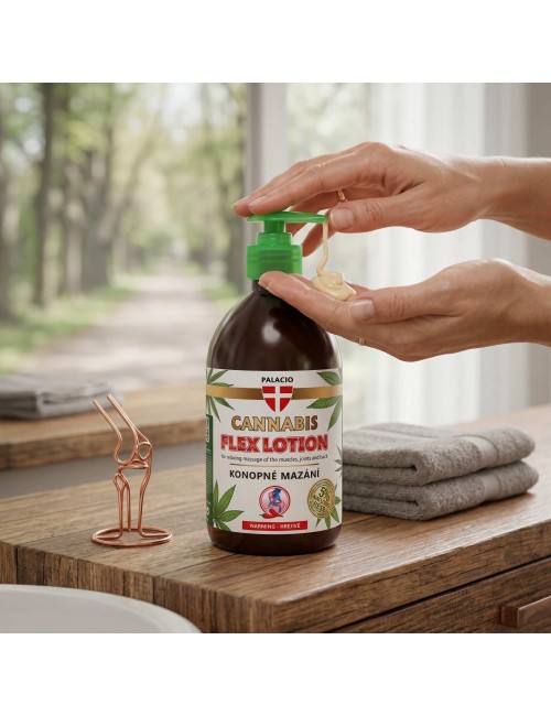 Lotion chauffante au chanvre avec pompe, 500 ml Palacio
